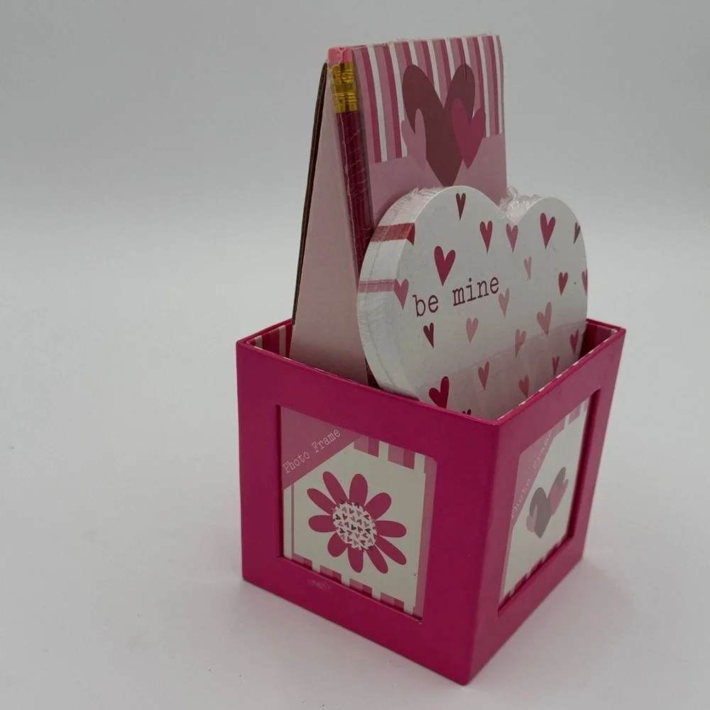 Pink Heart-Themed Stationery Set